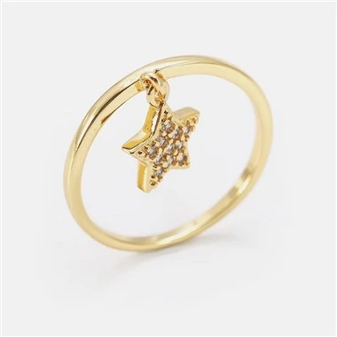 Anillo con dije de estrella de la suerte