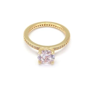 Anillo de bodas de plata esterlina con circonitas blancas